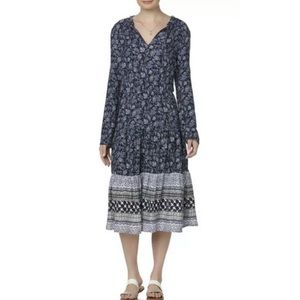 Simple Styled Womens Missy Peasant Midi Dress